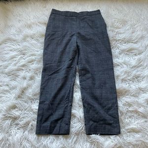 Zara Black-Grey Plaid High Rise Ankle‎ Trousers